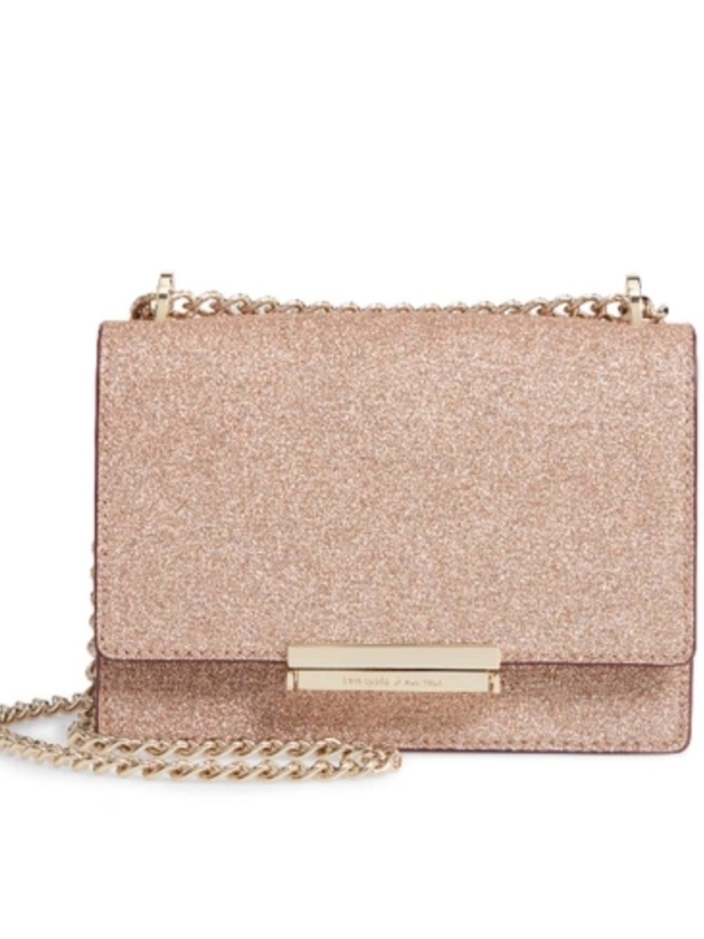Kate Spade Rose Gold Glitter Burgess Court Shoulder Crossbody Bag